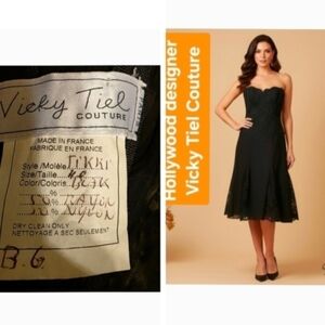 ​🥂 VICKY TIEL Paris Couture Black Lace Dress - NYE Pretty Woman LBD - VINTAGE40